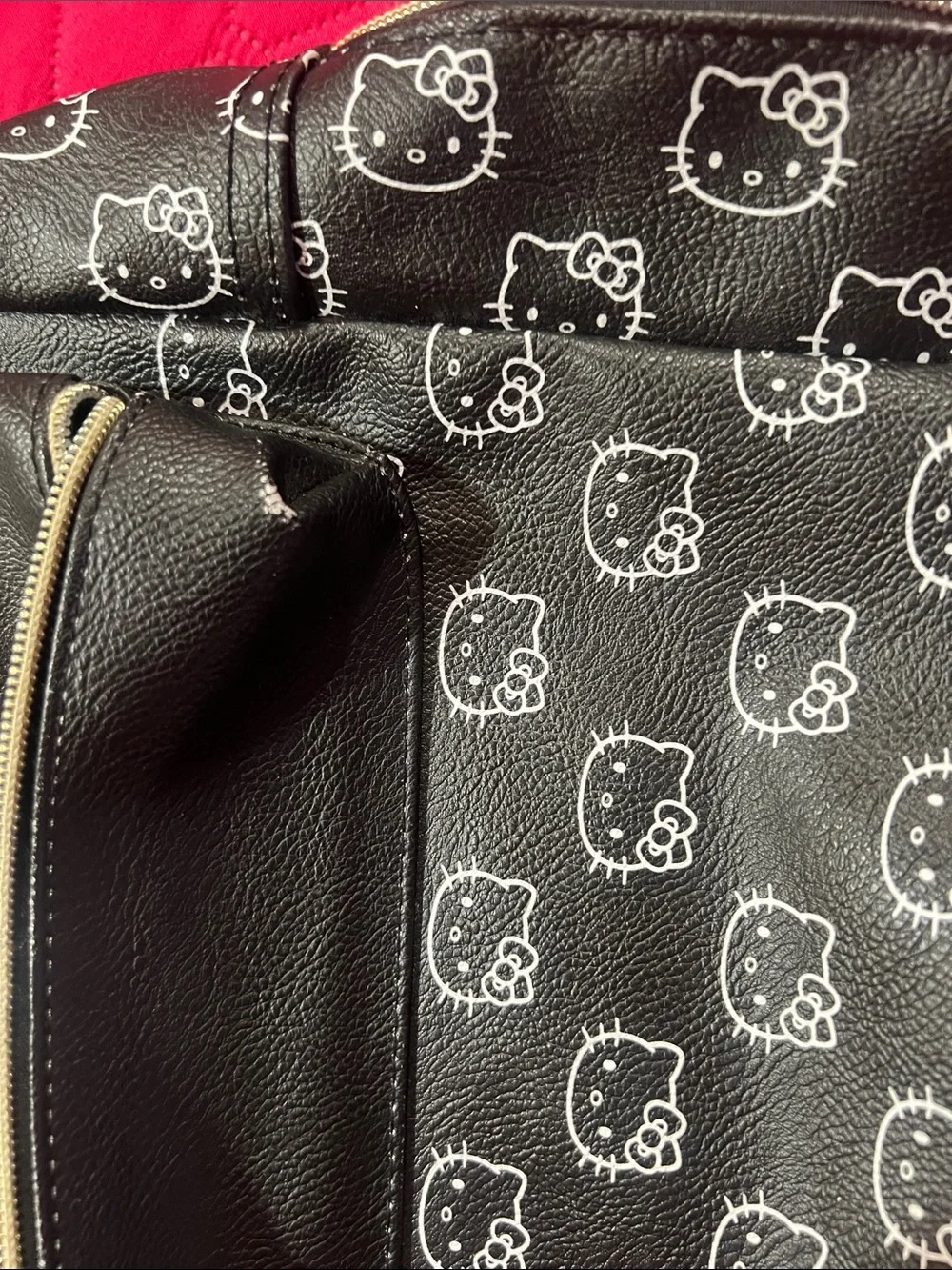 Hello Kitty Black Backpack with Red Bow Accent